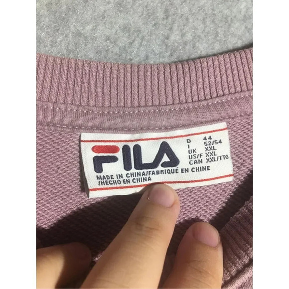 Womens Fila Sweatshirt Crewneck Dusty Purple Logo Casual Athleisure Lounge Wear - Picture 4 of 5